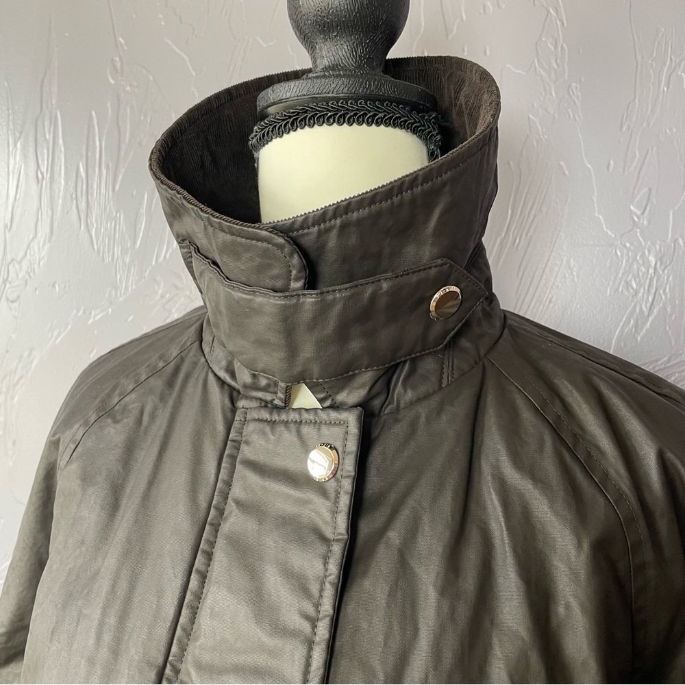 Kensie Waxed Short Barn Jacket In Dark Brown NWT size M Retail $275 - Picture 9 of 13